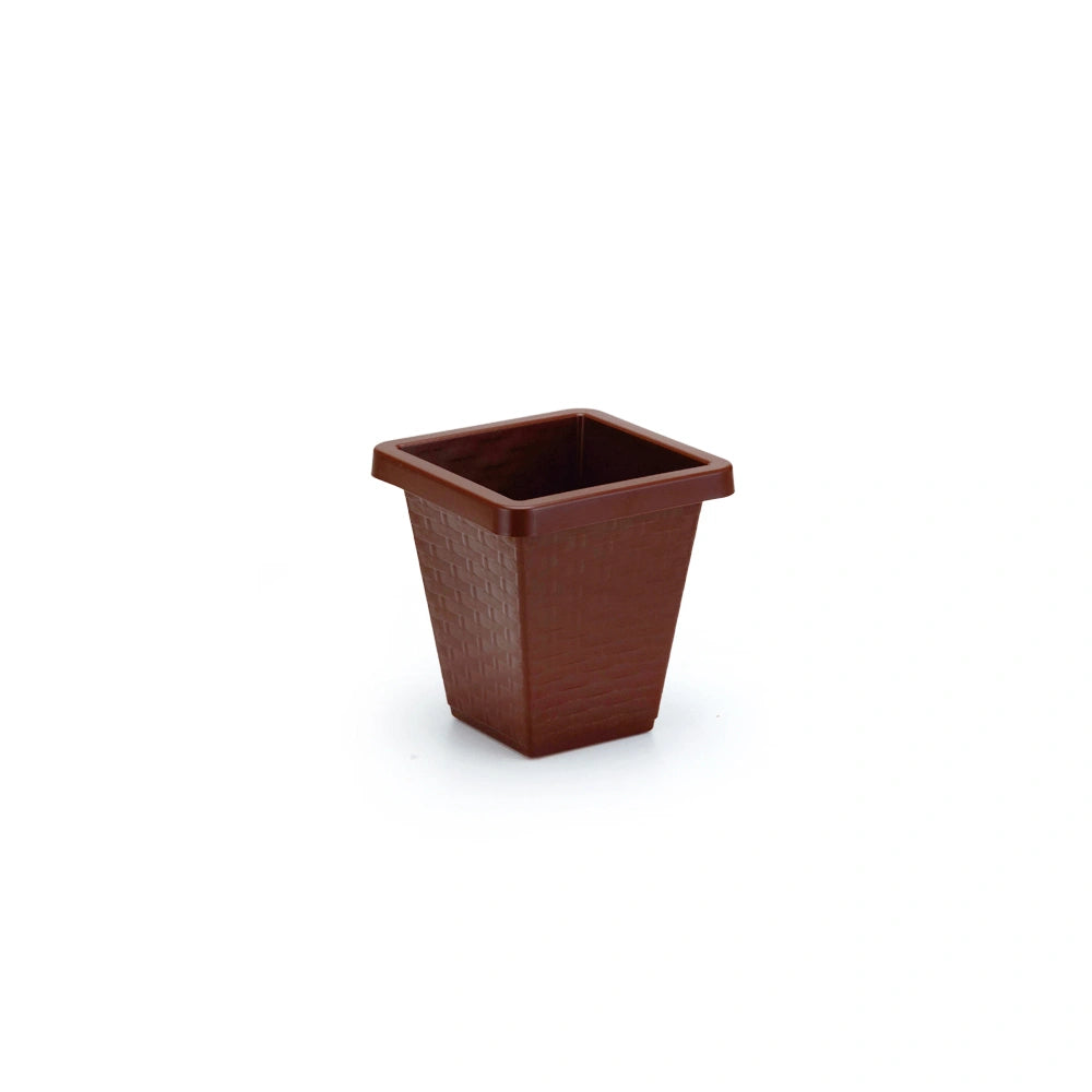 Vaso Quadrado Rattan N20 3 L Marrom