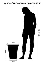 Vaso Cônico Com Borda Atenas 45