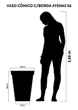 Vaso Cônico Com Borda Atenas 56