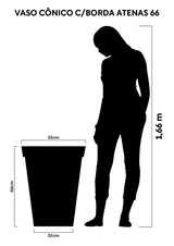 Vaso Cônico Com Borda Atenas 66